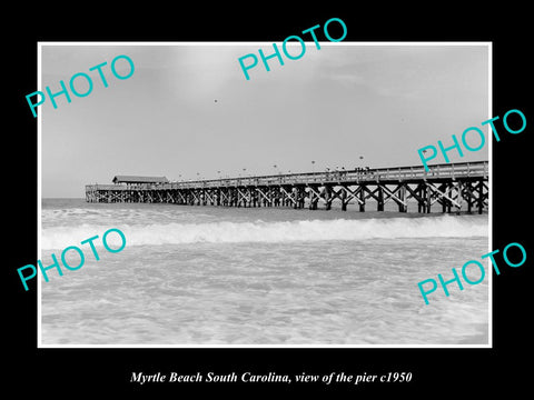 OLD LARGE HISTORIC PHOTO MYRTLE BEACH SOUTH CAROLINA, VIEW OF THE PIER c1950 1