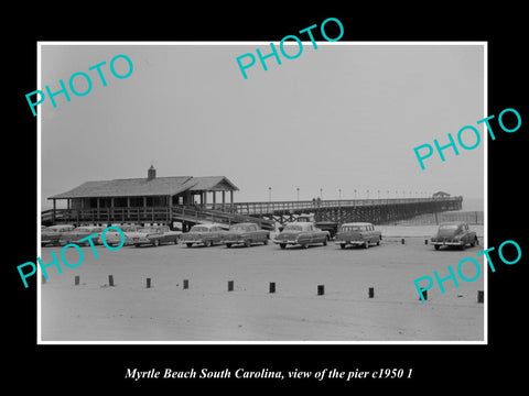 OLD LARGE HISTORIC PHOTO MYRTLE BEACH SOUTH CAROLINA, VIEW OF THE PIER c1950 2