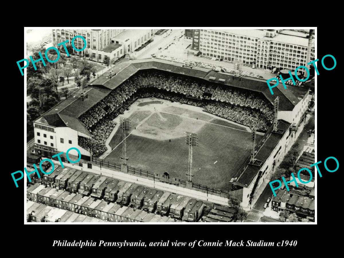 OLD LARGE HISTORIC PHOTO PHILADELPHIA PENNSYLVANIA, CONNIE MACK STADIUM c1940