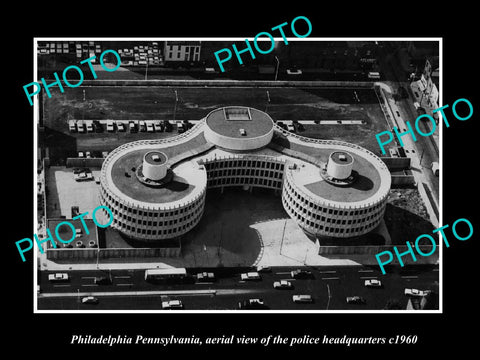 OLD LARGE HISTORIC PHOTO PHILADELPHIA PENNSYLVANIA, POLICE HEADQUARTERS c1960