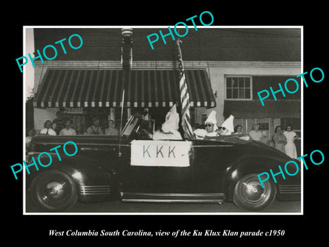 OLD LARGE HISTORIC PHOTO COLUMBIA SOUTH CAROLINA, THE KU KLUX KLAN PARADE c1950