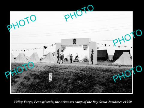 OLD LARGE HISTORIC PHOTO VALLEY FORGE PA, THE ARKANSAS BOY SCOUT CAMP c1950