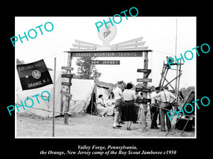 OLD LARGE HISTORIC PHOTO VALLEY FORGE PA, ORANGE NEW JERSEY BOY SCOUT CAMP c1950