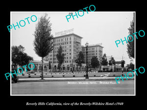 OLD LARGE HISTORIC PHOTO BEVERLY HILLS CALIFORNIA, BEVERLY WILSHIRE HOTEL c1940