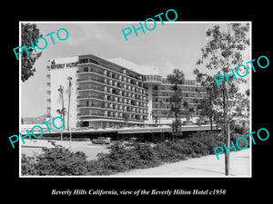 OLD LARGE HISTORIC PHOTO BEVERLY HILLS CALIFORNIA, THE BEVERLY HILTON HOTEL 1950