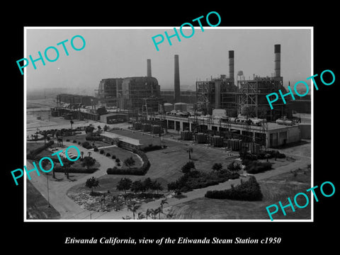 OLD LARGE HISTORIC PHOTO ETIWANDA CALIFORNIA, VIEW OF THE STEAM STATION c1950 2