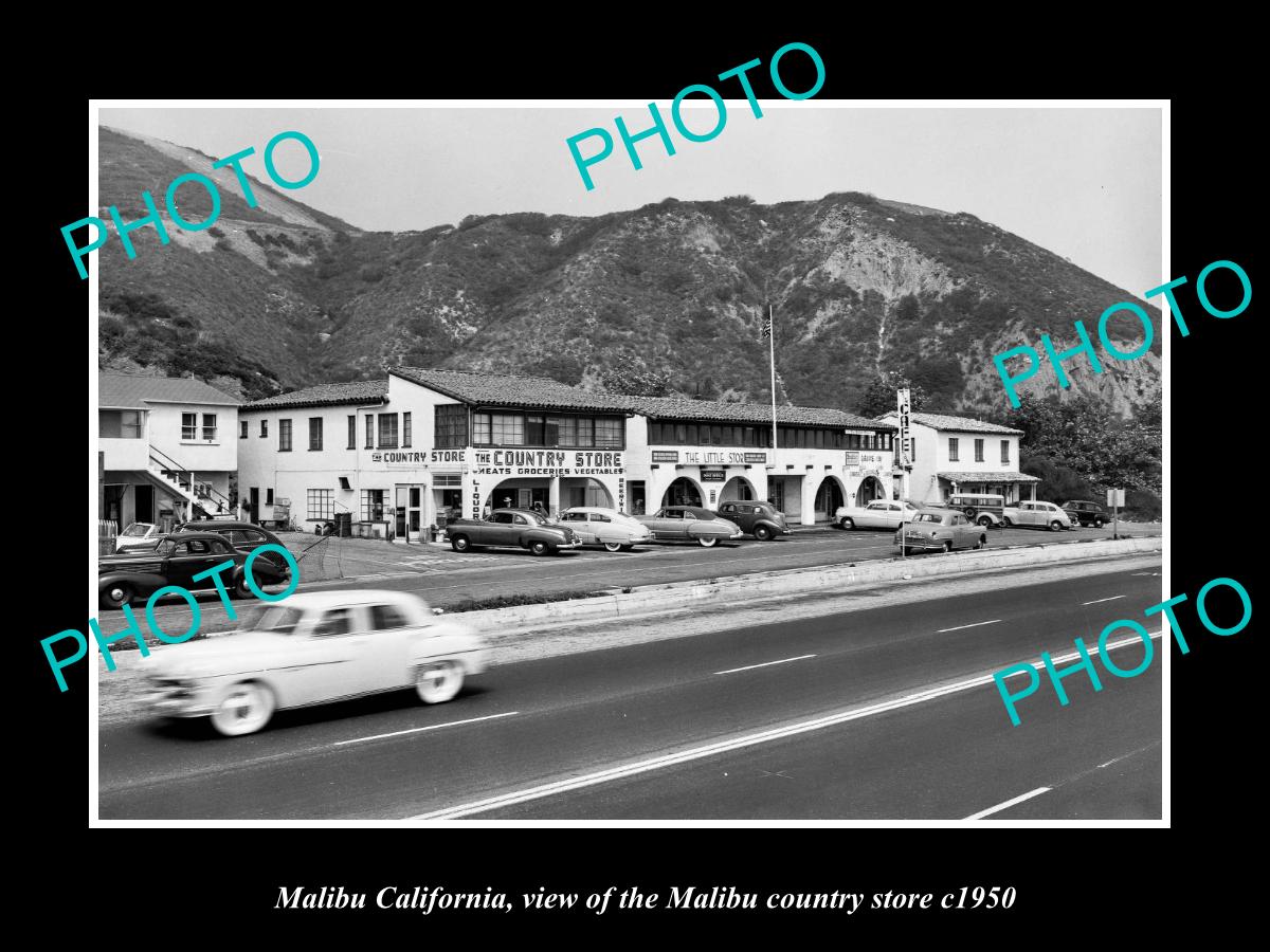 OLD LARGE HISTORIC PHOTO MALIBU CALIFORNIA, THE MALIBU COUNTRY STORE c1950