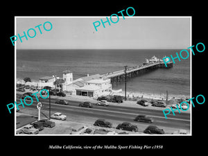 OLD LARGE HISTORIC PHOTO MALIBU CALIFORNIA, THE MALIBU SPORT FISHING PIER c1950