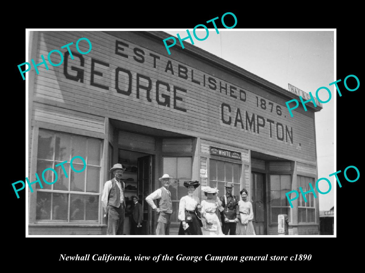 OLD LARGE HISTORIC PHOTO NEWHALL CALIFORNIA, THE CAMPTON GENERAL STORE c1890