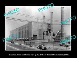 OLD LARGE HISTORIC PHOTO REDONDO BEACH CALIFORNIA, VIEW OF STEAM STATION c1950 2