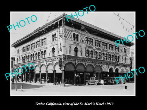 OLD LARGE HISTORIC PHOTO VENICE CALIFORNIA, THE ST MARKS HOTEL c1910