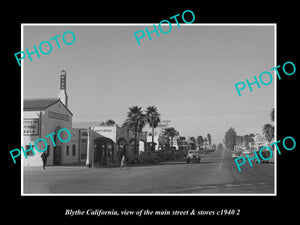 OLD LARGE HISTORIC PHOTO BLYTHE CALIFORNIA, VIEW OF MAIN ST & STORES c1940 2