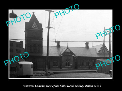 OLD LARGE HISTORIC PHOTO MONTREAL CANADA, THE ST HENRI RAILWAY STATION c1930