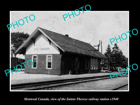 OLD LARGE HISTORIC PHOTO MONTREAL CANADA, THE ST THERESE RAILWAY STATION c1940