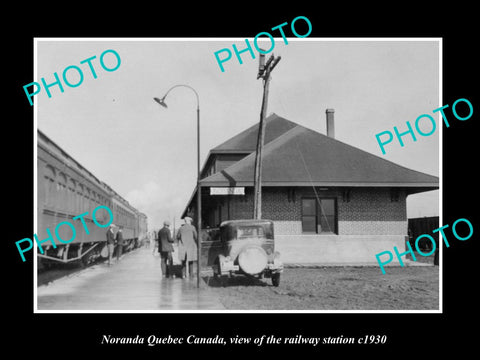 OLD LARGE HISTORIC PHOTO NORANDA QUEBEC CANADA, THE RAILWAY STATION c1930