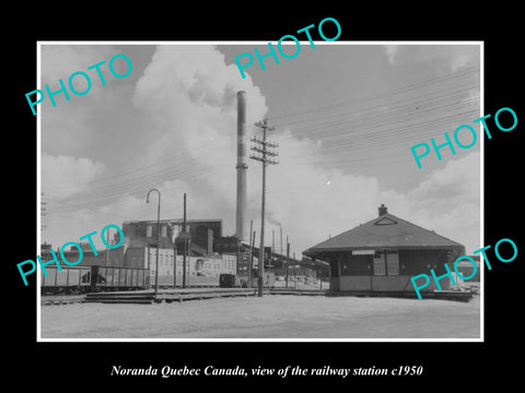 OLD LARGE HISTORIC PHOTO NORANDA QUEBEC CANADA, THE RAILWAY STATION c1950