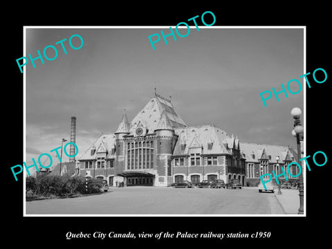 OLD LARGE HISTORIC PHOTO QUEBEC CANADA, THE PALACE RAILWAY STATION c1950