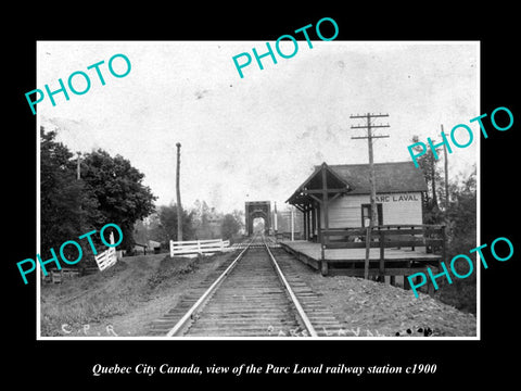 OLD LARGE HISTORIC PHOTO QUEBEC CANADA, THE PARC LAVAL RAILWAY STATION c1900