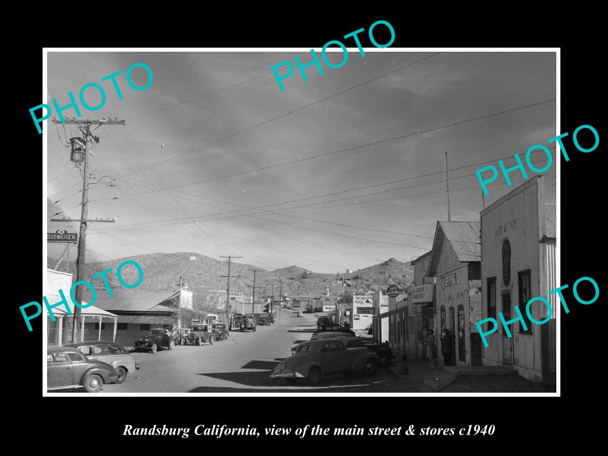 OLD LARGE HISTORIC PHOTO RANDSBURG CALIFORNIA, THE MAIN STREET & STORES c1940 1