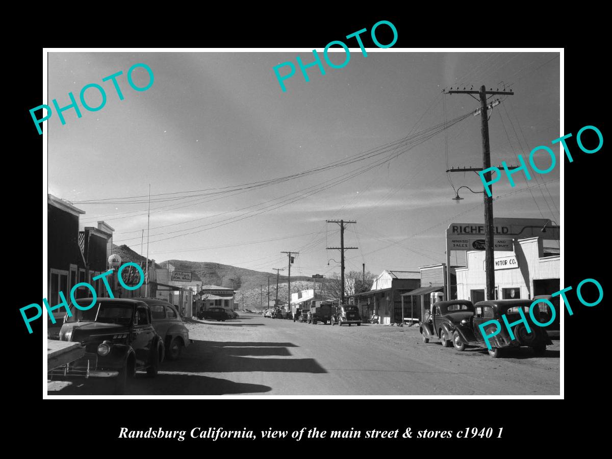 OLD LARGE HISTORIC PHOTO RANDSBURG CALIFORNIA, THE MAIN STREET & STORES c1940 2