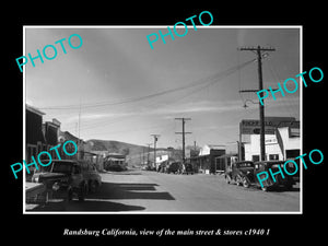 OLD LARGE HISTORIC PHOTO RANDSBURG CALIFORNIA, THE MAIN STREET & STORES c1940 2