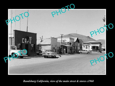 OLD LARGE HISTORIC PHOTO RANDSBURG CALIFORNIA, THE MAIN STREET & STORES c1960