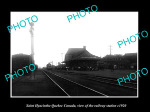 OLD LARGE HISTORIC PHOTO SAINT HYACINTHE QUEBEC CANADA, THE RAILWAY STATION 1920