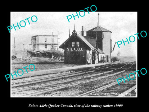 OLD LARGE HISTORIC PHOTO SAINT ADELE QUEBEC CANADA, THE RAILWAY STATION c1900