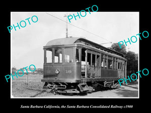 OLD LARGE HISTORIC PHOTO SANTA BARBARA CALIFORNIA THE CONSOLIDATED RAILWAY c1900