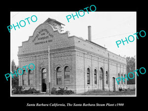 OLD LARGE HISTORIC PHOTO SANTA BARBARA CALIFORNIA, THE STEAM PLANT c1900