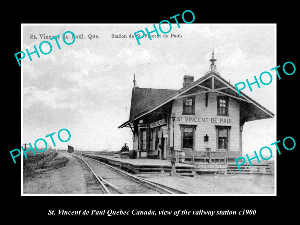 OLD LARGE HISTORIC PHOTO ST VINCENT DE PAUL QUEBEC CANADA RAILWAY STATION c1900