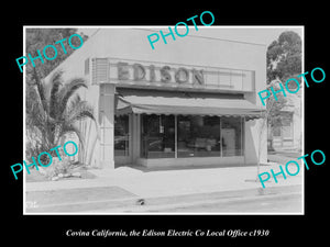 OLD LARGE HISTORIC PHOTO COVINA CALIFORNIA, THE EDISON ELECTRIC Co c1930