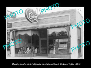 OLD LARGE HISTORIC PHOTO HUNTINGTON PARK CALIFORNIA, EDISON ELECTRIC Co c1930