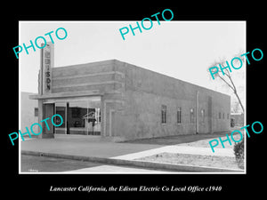 OLD LARGE HISTORIC PHOTO LANCASTER CALIFORNIA, THE EDISON ELECTRIC Co c1940