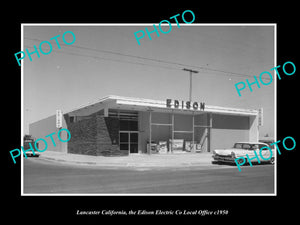 OLD LARGE HISTORIC PHOTO LANCASTER CALIFORNIA, THE EDISON ELECTRIC Co c1950