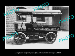 OLD HISTORIC PHOTO LONG BEACH CALIFORNIA, EDISON ELECTRIC Co WAGON c1920 2