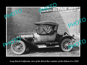 OLD HISTORIC PHOTO LONG BEACH CALIFORNIA, EDISON ELECTRIC Co KISSEL KAR c1920