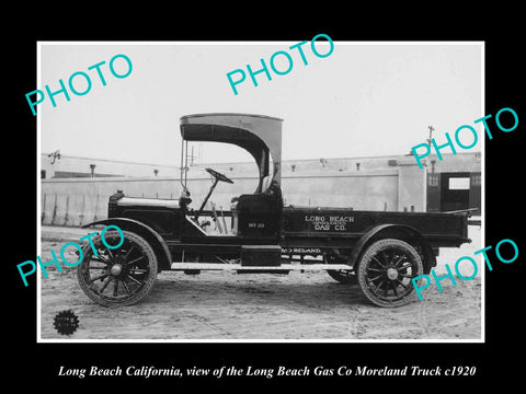 OLD HISTORIC PHOTO LONG BEACH CALIFORNIA, EDISON ELECTRIC MORELAND TRUCK c1920