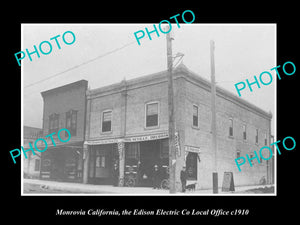 OLD LARGE HISTORIC PHOTO MONROVIA CALIFORNIA, THE EDISON ELECTRIC Co c1910