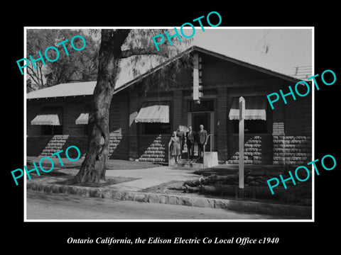 OLD LARGE HISTORIC PHOTO ONTARIO CALIFORNIA, THE EDISON ELECTRIC Co c1940