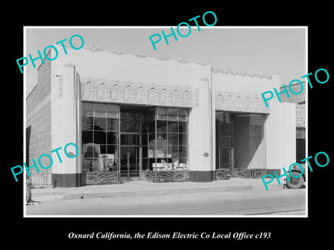 OLD LARGE HISTORIC PHOTO OXNARD CALIFORNIA, THE EDISON ELECTRIC Co c1930