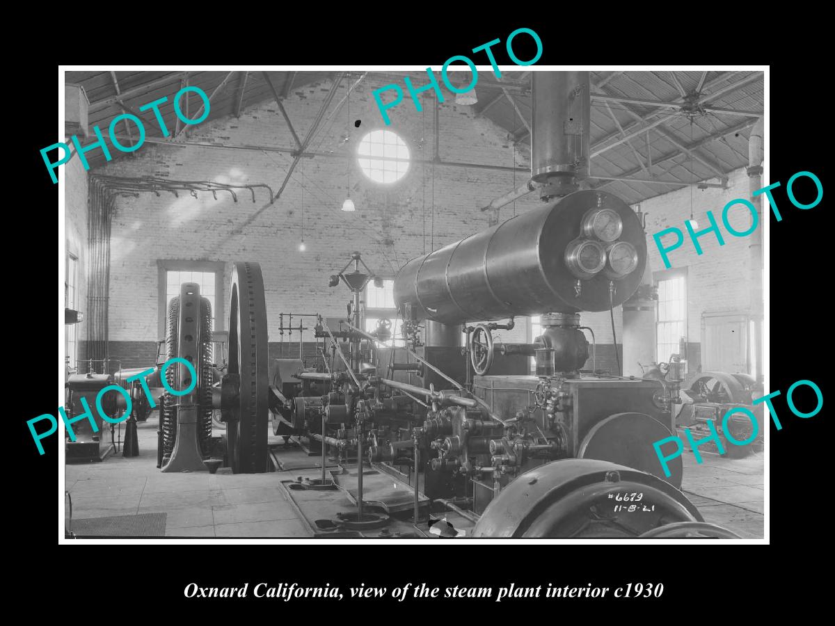 OLD LARGE HISTORIC PHOTO OXNARD CALIFORNIA, VIEW OF THE STEAM PLANT c1930 2