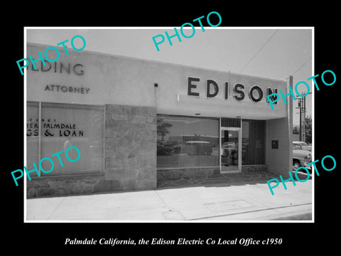 OLD LARGE HISTORIC PHOTO PALM DALE CALIFORNIA, THE EDISON ELECTRIC Co c1950