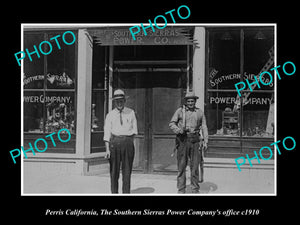 OLD LARGE HISTORIC PHOTO PERRIS CALIFORNIA, THE SOUTHERN SIERRA POWER Co c1910