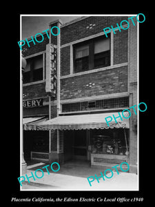 OLD LARGE HISTORIC PHOTO PLACENTIA CALIFORNIA, THE EDISON ELECTRIC Co c1940