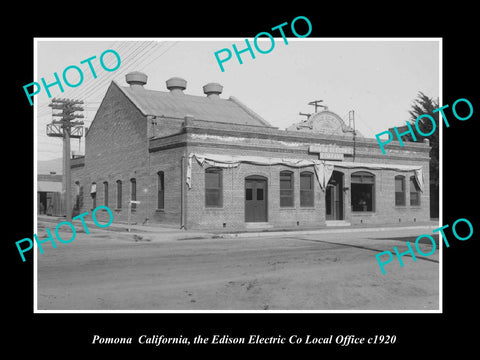 OLD LARGE HISTORIC PHOTO POMONA CALIFORNIA, THE EDISON ELECTRIC Co c1920