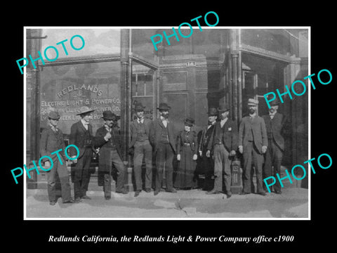 OLD LARGE HISTORIC PHOTO REDLANDS CALIFORNIA, THE LIGHT & POWER Co c1900