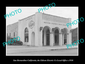 OLD LARGE HISTORIC PHOTO SAN BERNARDINO CALIFORNIA, THE EDISON ELECTRIC Co c1930