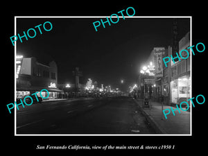 OLD LARGE HISTORIC PHOTO SAN FERNANDO CALIFORNIA, THE MAIN ST & STORES c1950 2