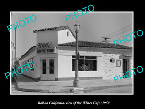 OLD LARGE HISTORIC PHOTO BALBOA CALIFORNIA, THE WHITES COFFEE SHOP c1950